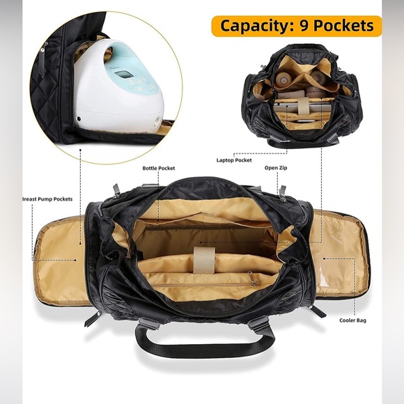 V-COOOL Breast Pump Tote Bag with Breastmilk Cooler Bag, Large - Picture 3 of 10